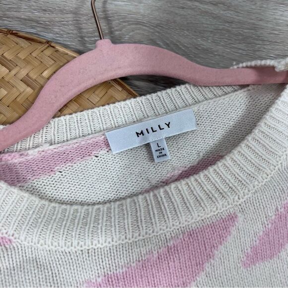 MILLY zebra intarsia sweater blush pink - Picture 7 of 7